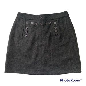 Wool Mini Skirt Vintage Polo Ralph Lauren Charcoal Nautical 8